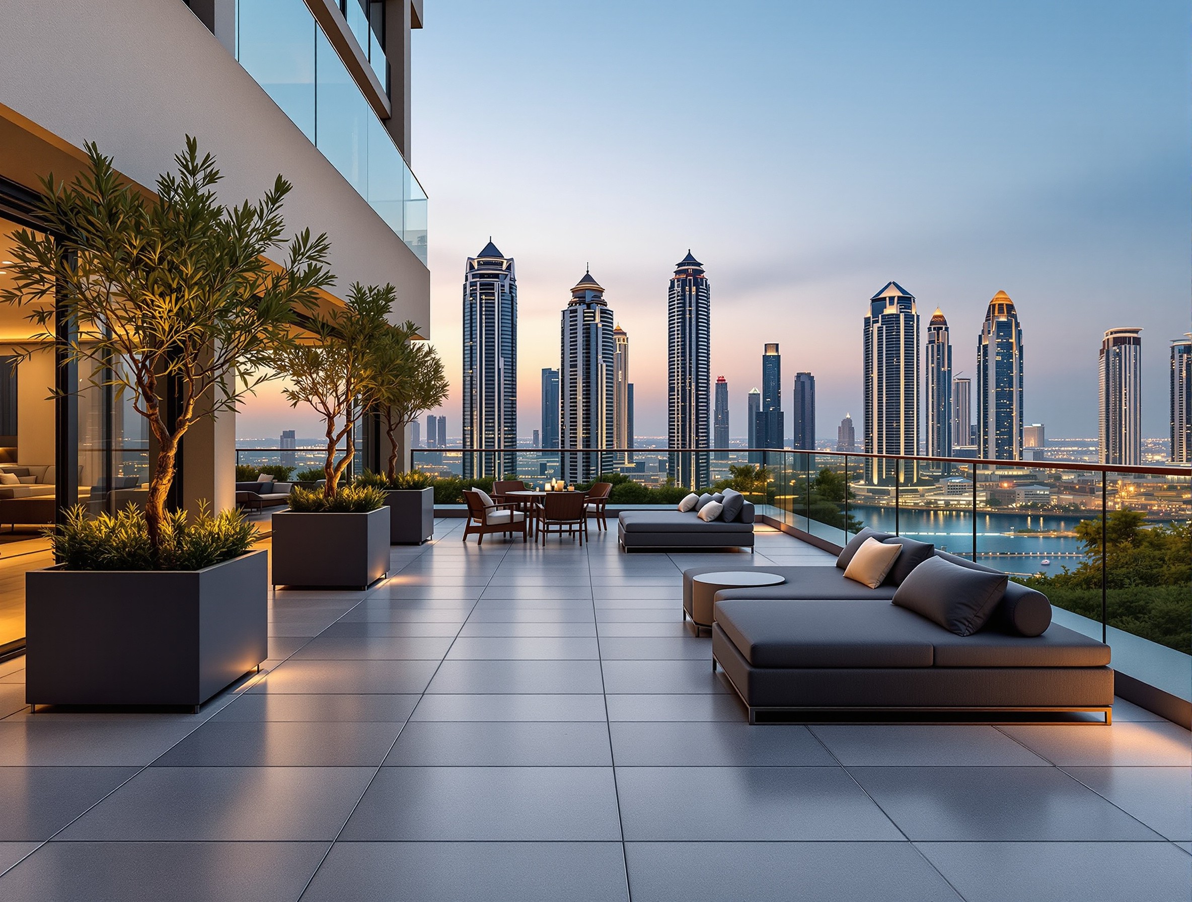 Dubai Marina — Terrace, porcelain decking