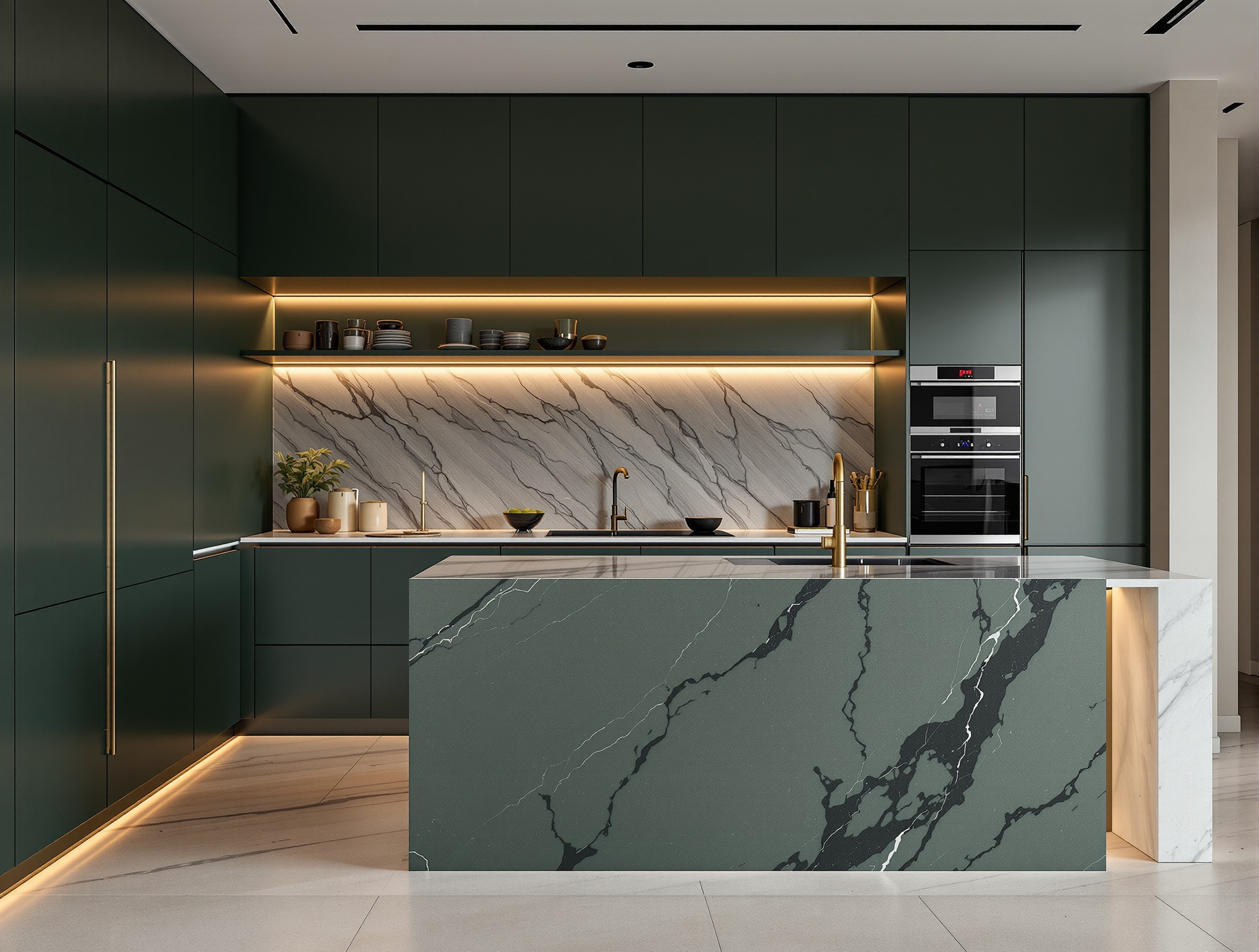 Кухня, Business Bay — Мебель и камень · 14 м²